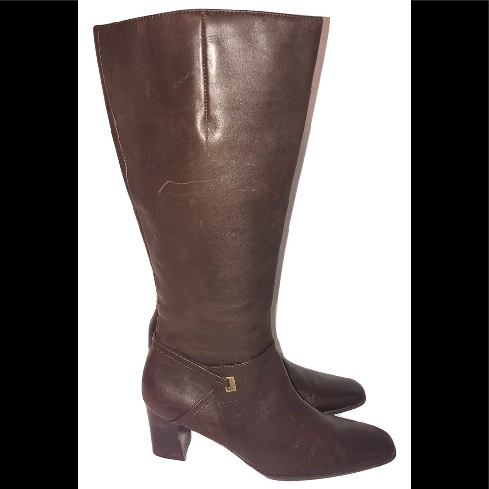 Victoria Spencer brown leather knee-high boots 8